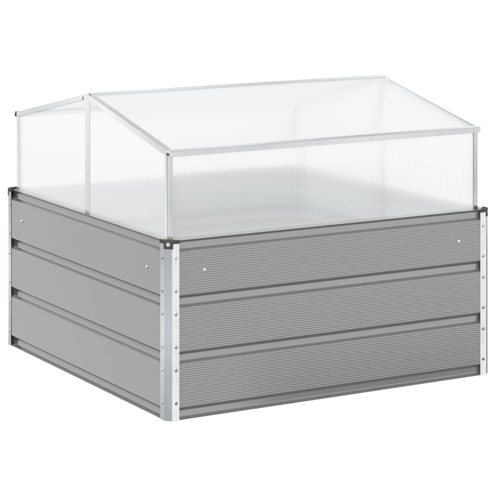 vidaXL Donica Jasnoszary 100 x 100 x 77 cm Stal Galwanizowana
