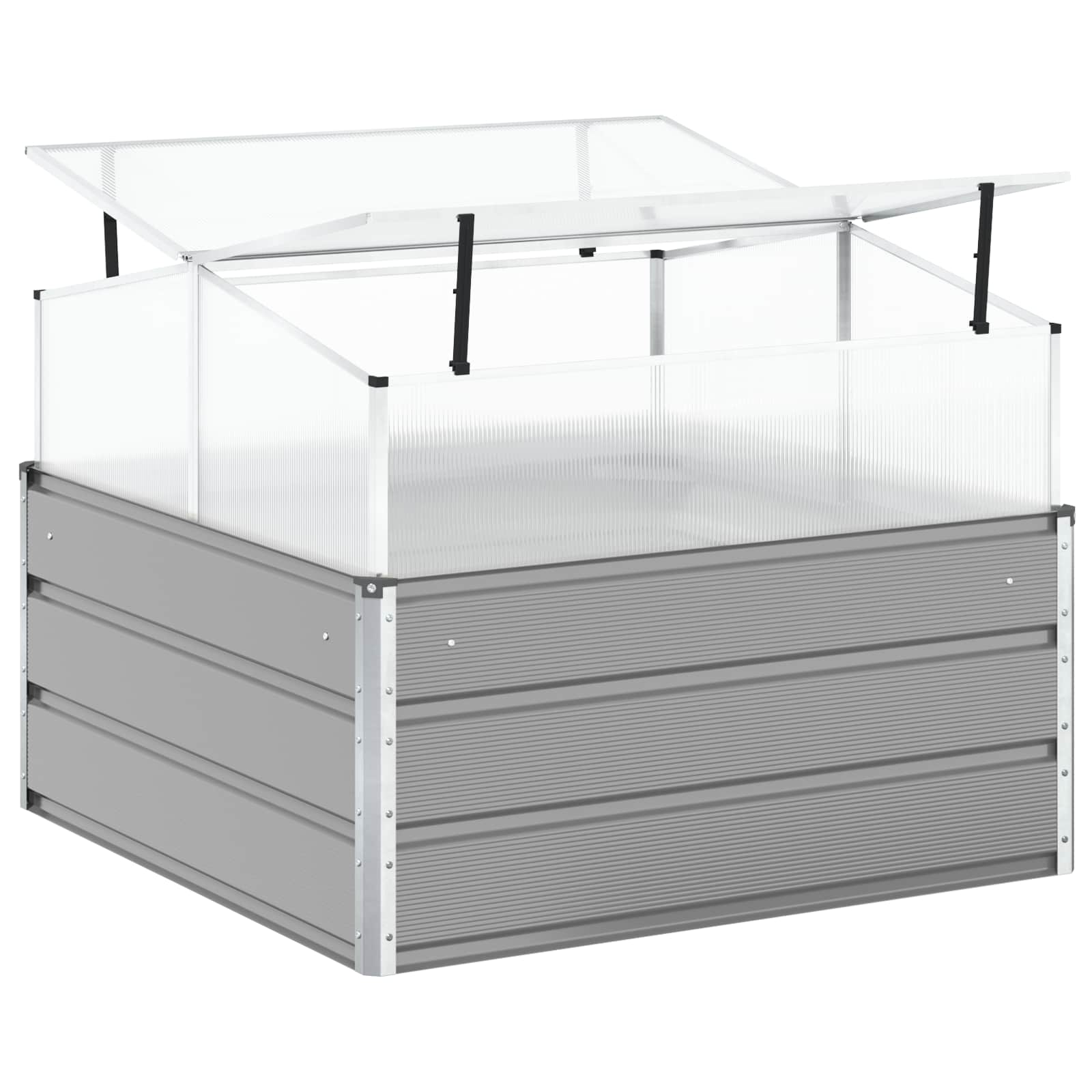 vidaXL Donica Jasnoszary 100 x 100 x 77 cm Stal Galwanizowana