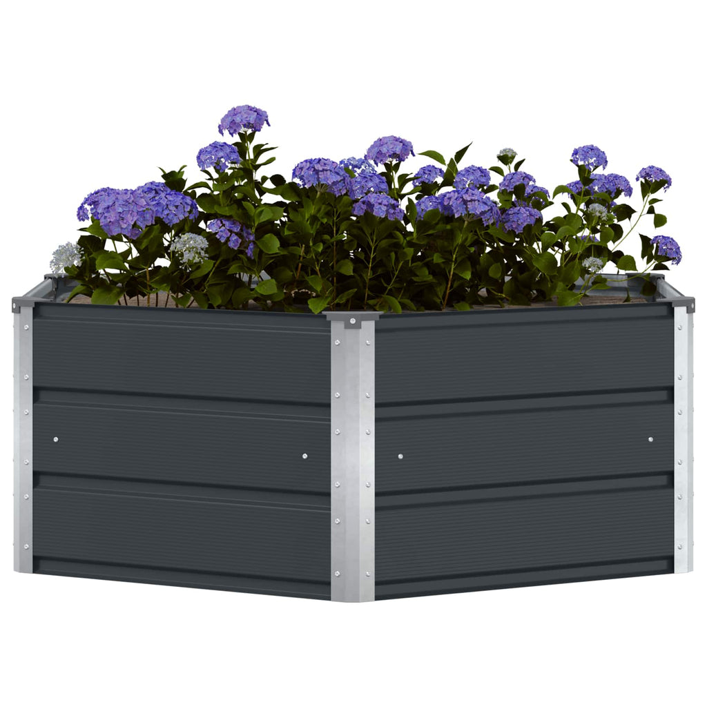 vidaXL Donica Antracyt 129 x 129 x 45 cm Stal