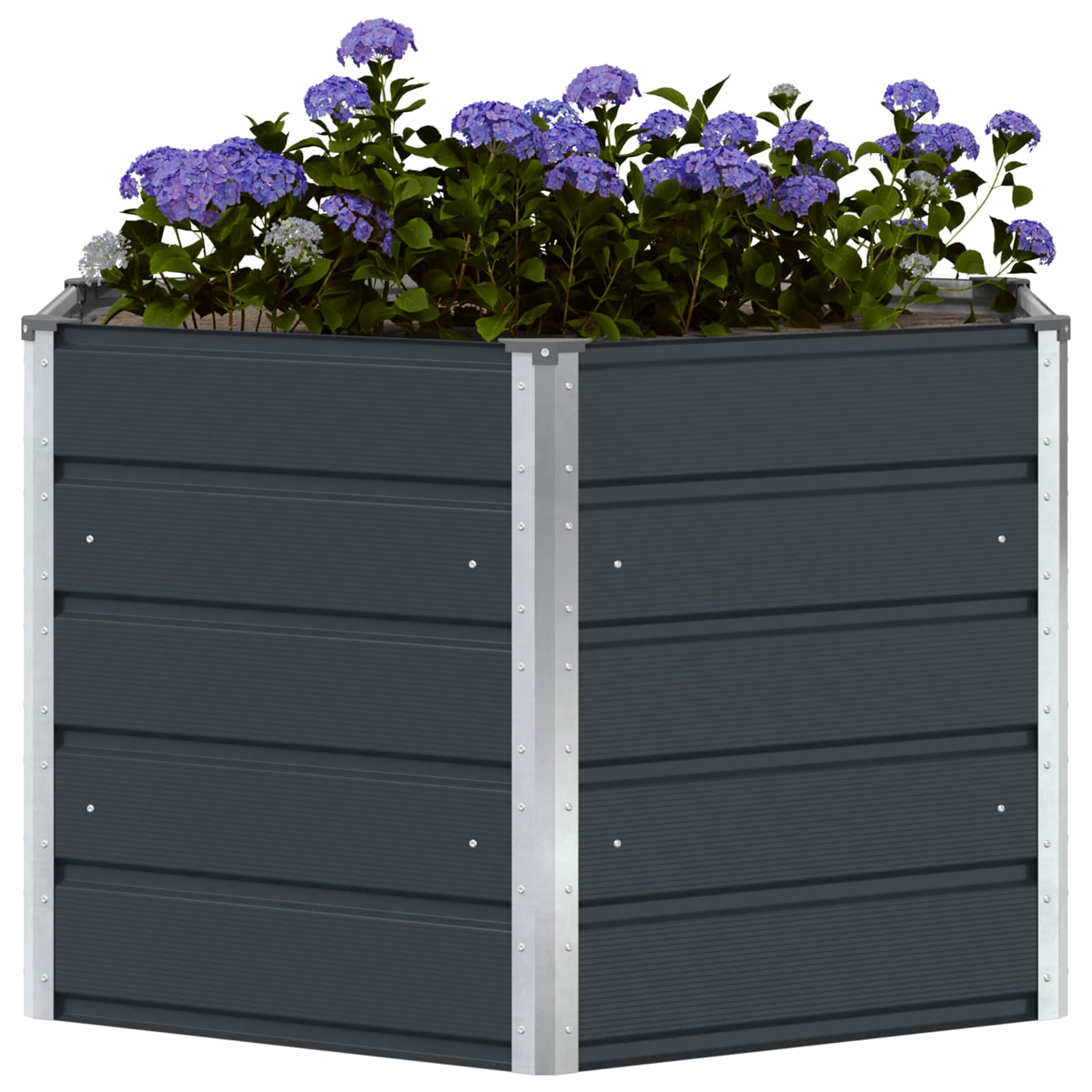 vidaXL Donica Antracyt 129 x 129 x 75 cm Stal