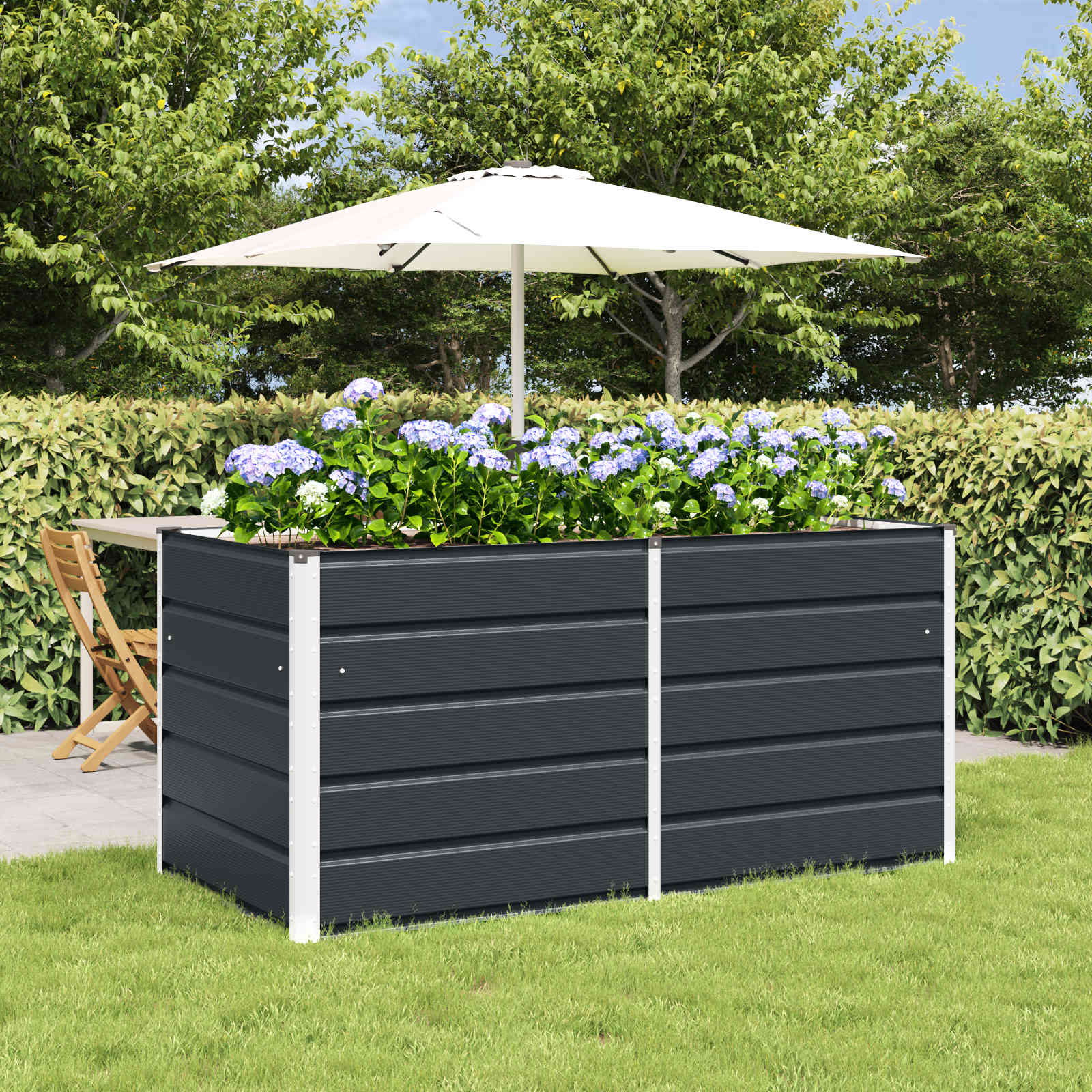 vidaXL Donica Antracyt 160 x 80 x 75 cm Stal