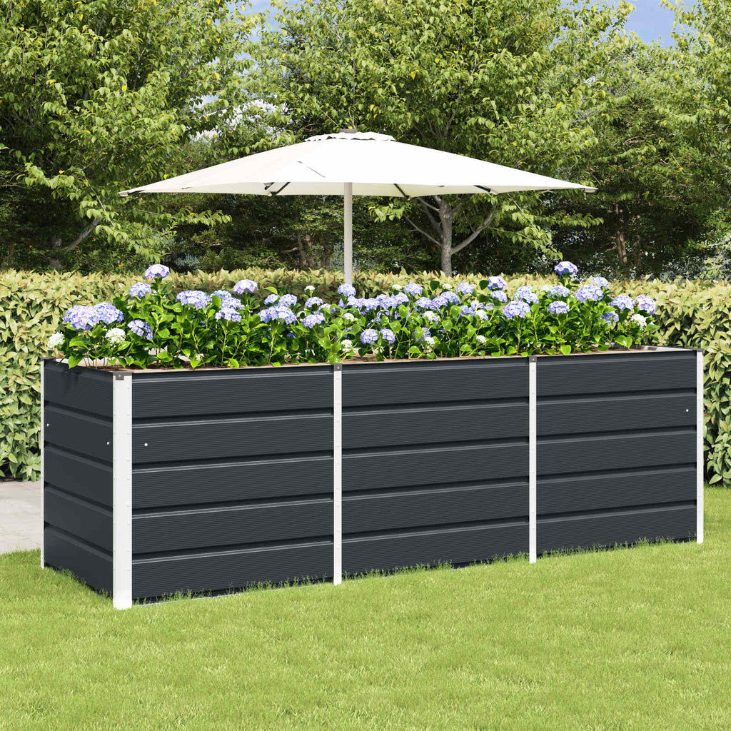 vidaXL Donica Antracyt 240 x 80 x 75 cm Stal