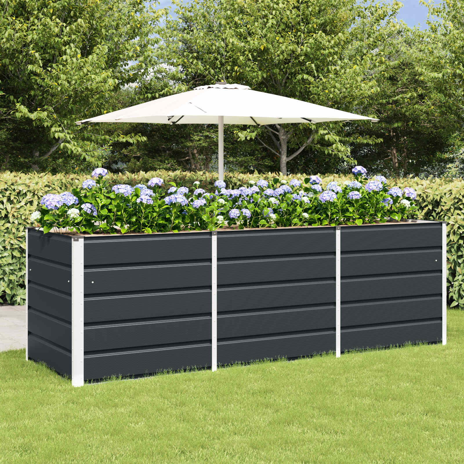 vidaXL Donica Antracyt 240 x 80 x 75 cm Stal