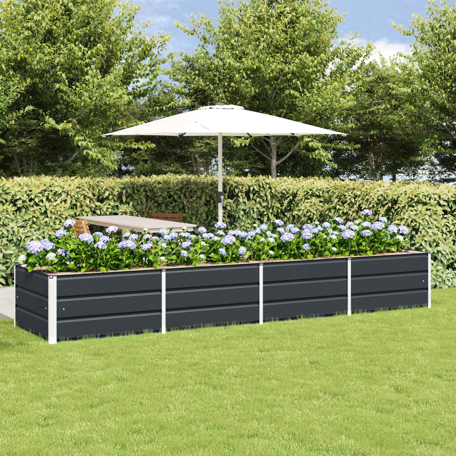 vidaXL Donica Antracyt 320 x 80 x 45 cm Stal