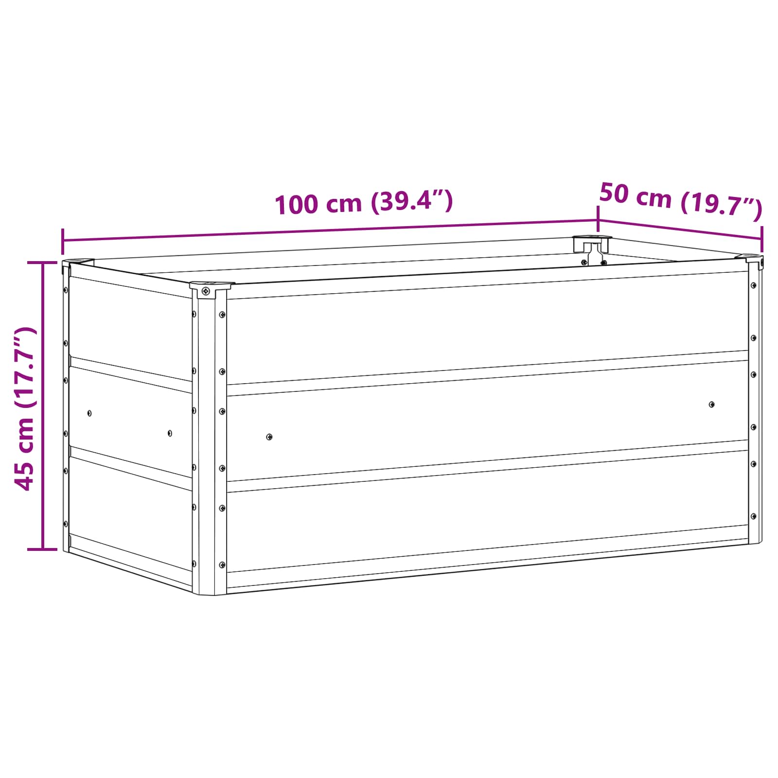 vidaXL Donica Antracyt 100 x 50 x 45 cm Stal Galwanizowana