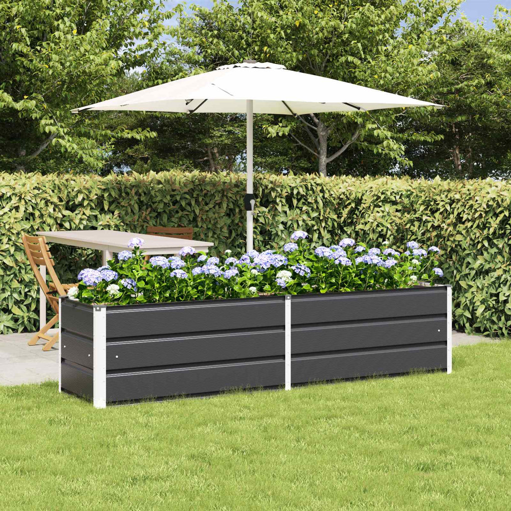 vidaXL Donica Antracyt 195 x 50 x 45 cm Stal Galwanizowana