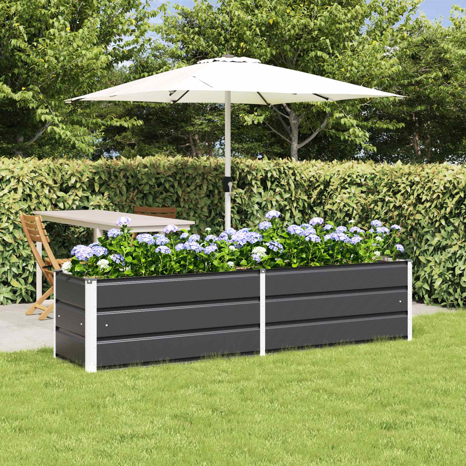 vidaXL Donica Antracyt 195 x 50 x 45 cm Stal Galwanizowana