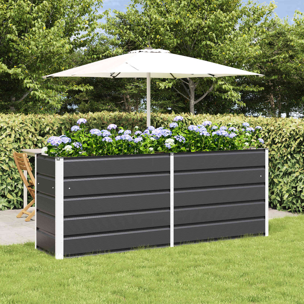 vidaXL Donica Antracyt 195 x 50 x 75 cm Stal Galwanizowana