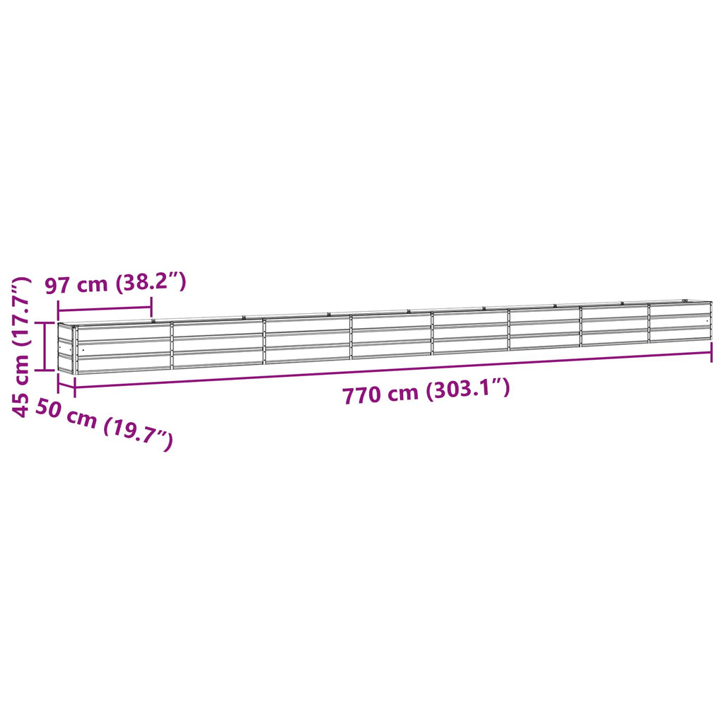 vidaXL Donica Antracyt 770 x 50 x 45 cm Stal Galwanizowana