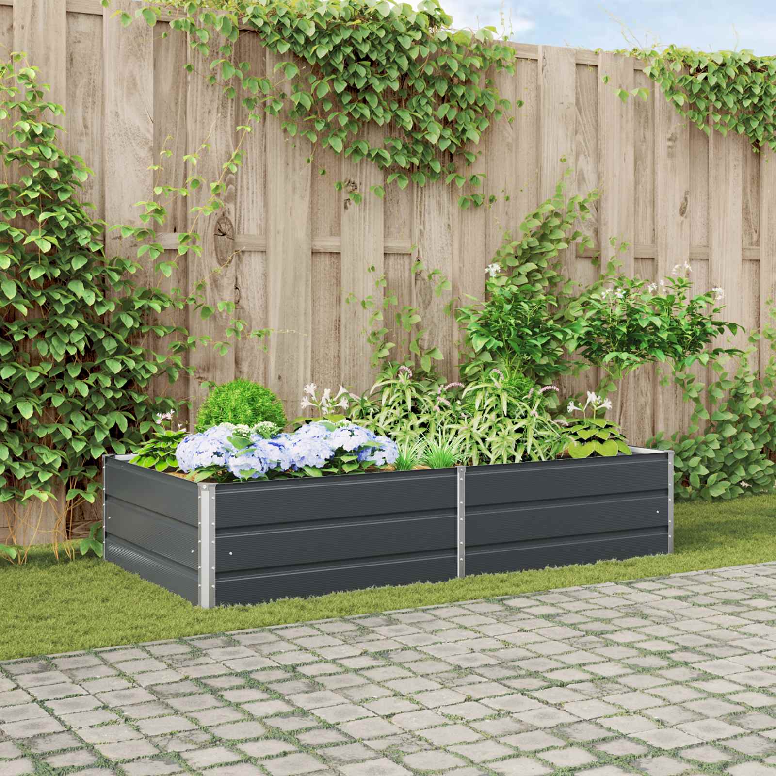 vidaXL Donica Antracyt 195 x 100 x 45 cm Stal Galwanizowana