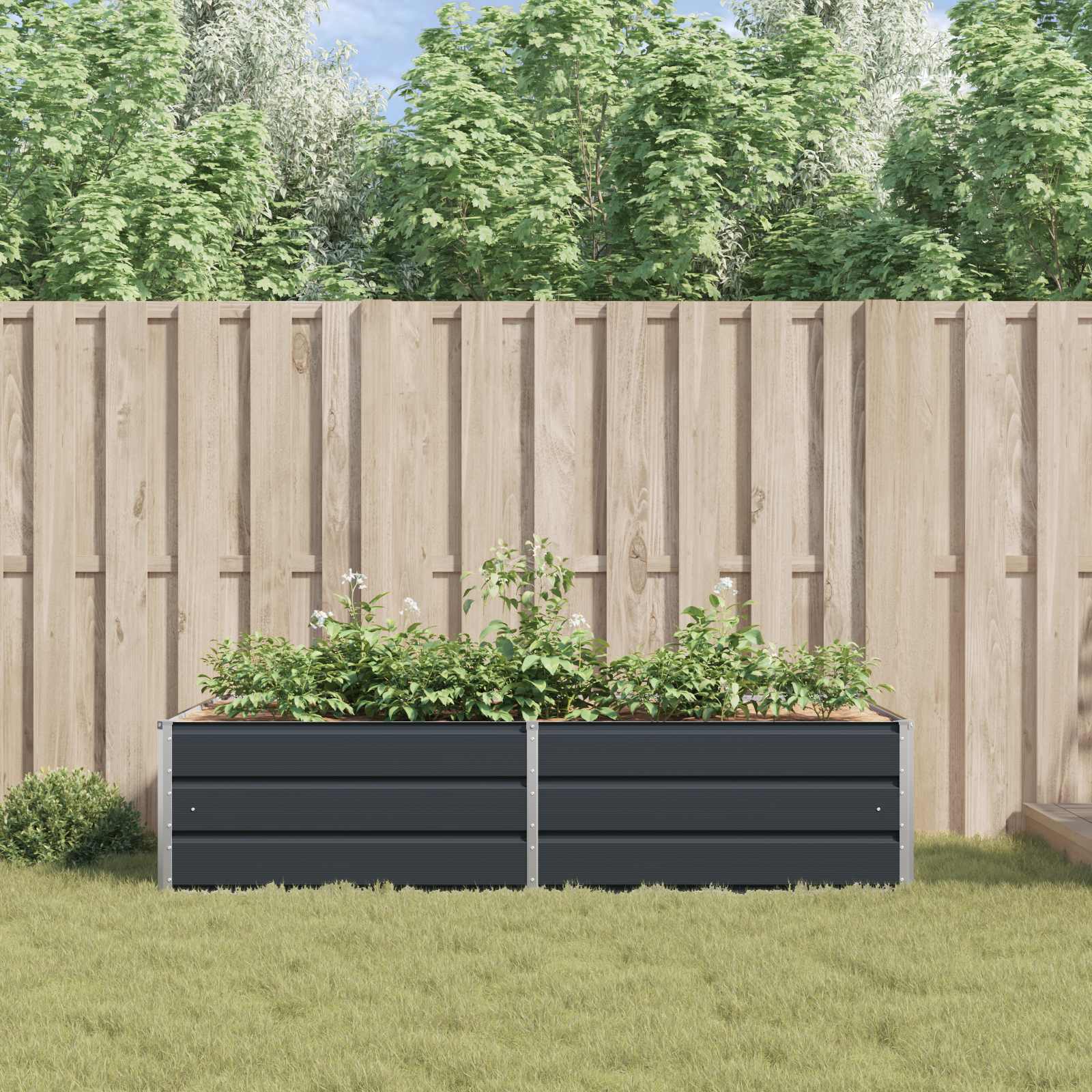 vidaXL Donica Antracyt 195 x 100 x 45 cm Stal Galwanizowana