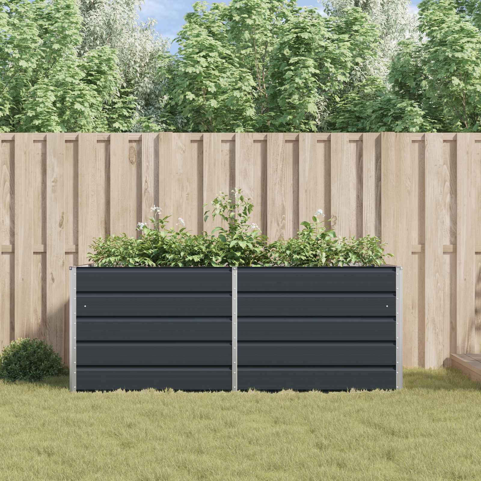 vidaXL Donica Antracyt 195 x 100 x 75 cm Stal Galwanizowana