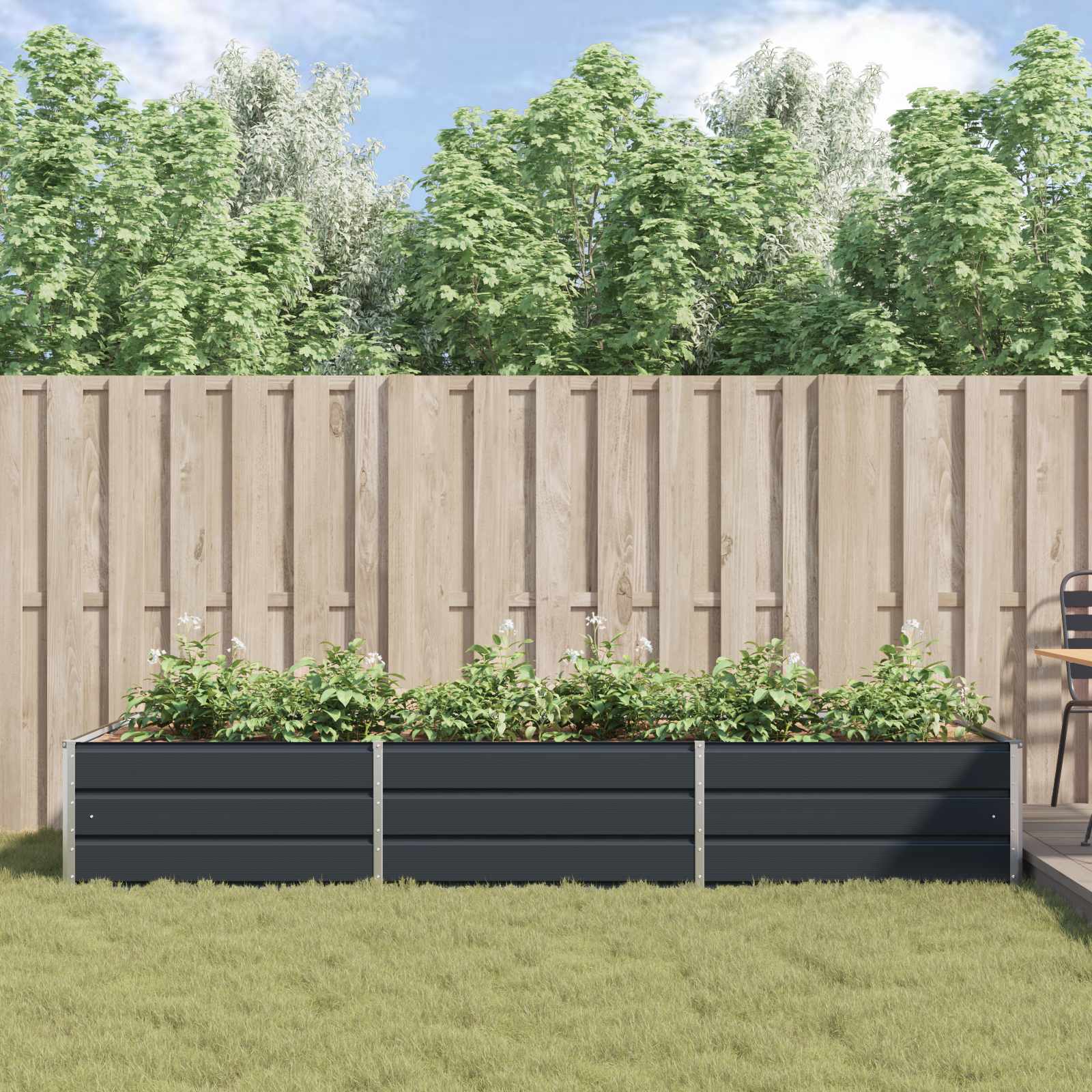 vidaXL Donica Antracyt 290 x 100 x 45 cm Stal Galwanizowana