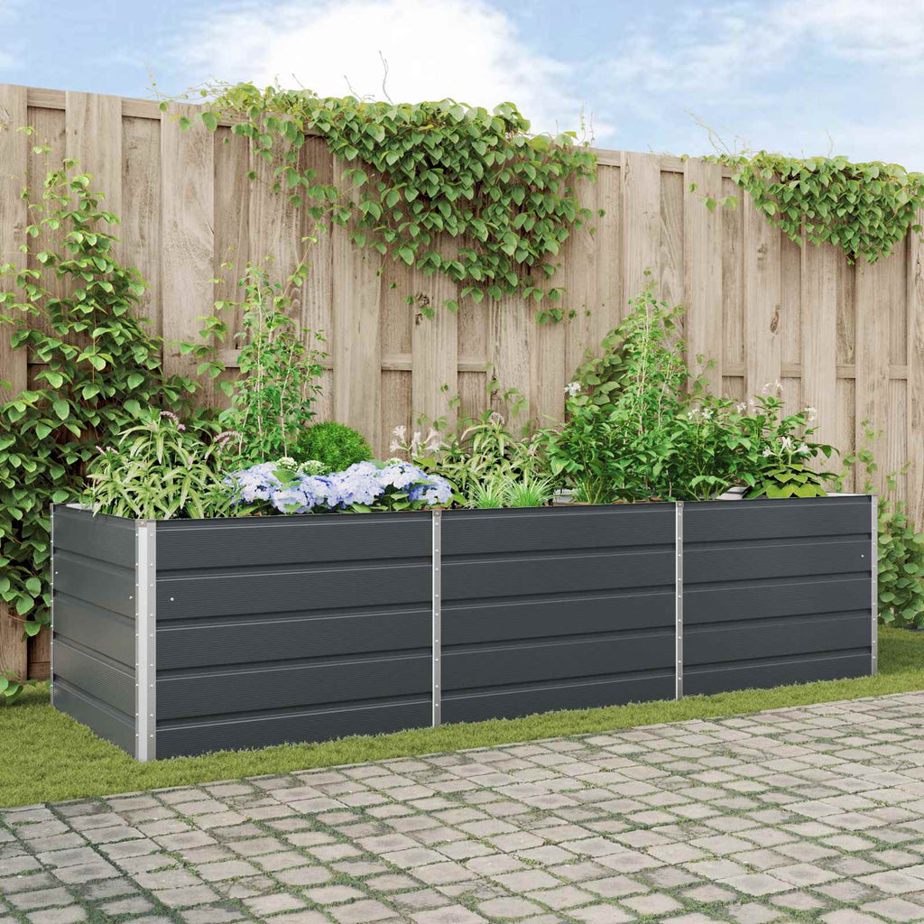 vidaXL Donica Antracyt 290 x 100 x 75 cm Stal Galwanizowana