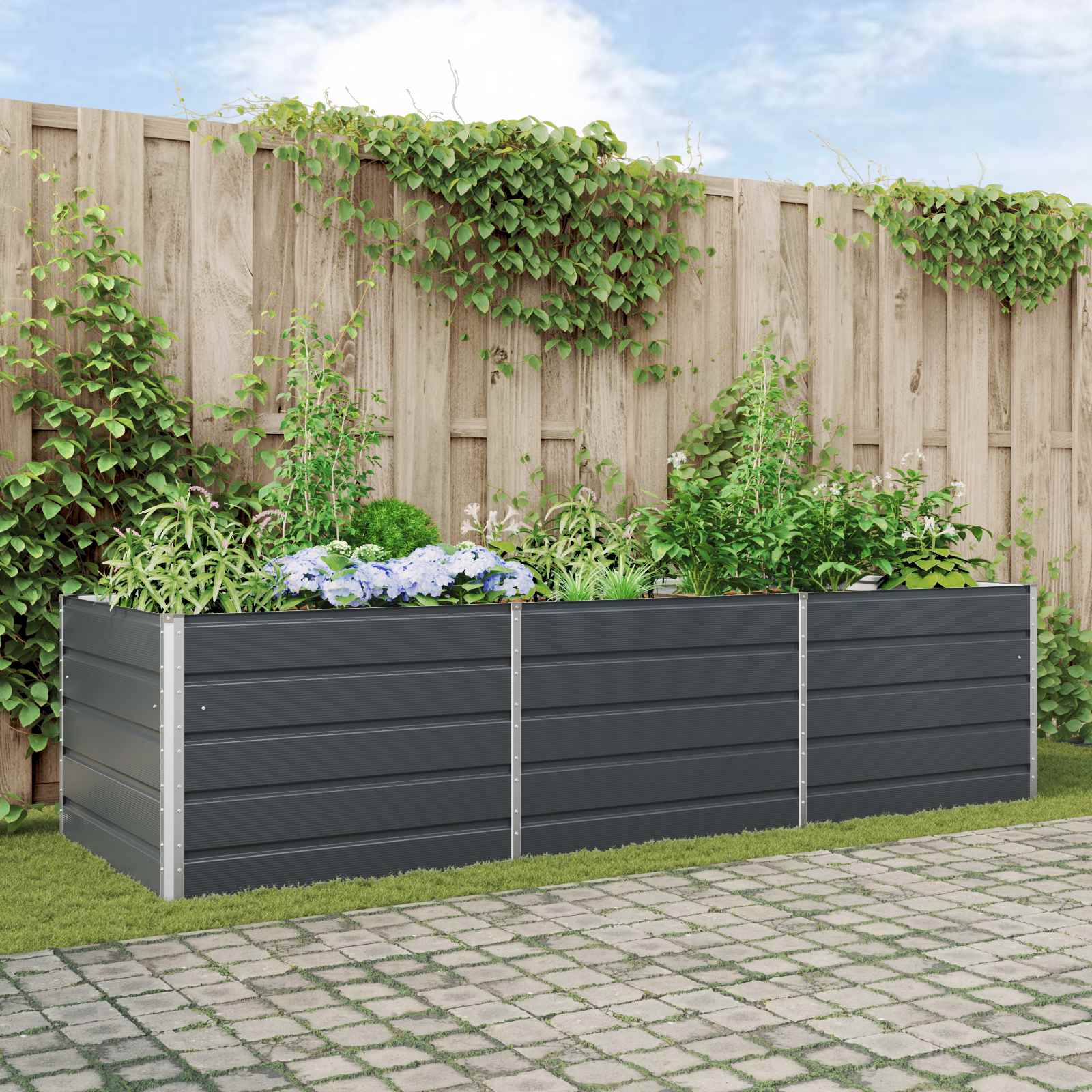 vidaXL Donica Antracyt 290 x 100 x 75 cm Stal Galwanizowana