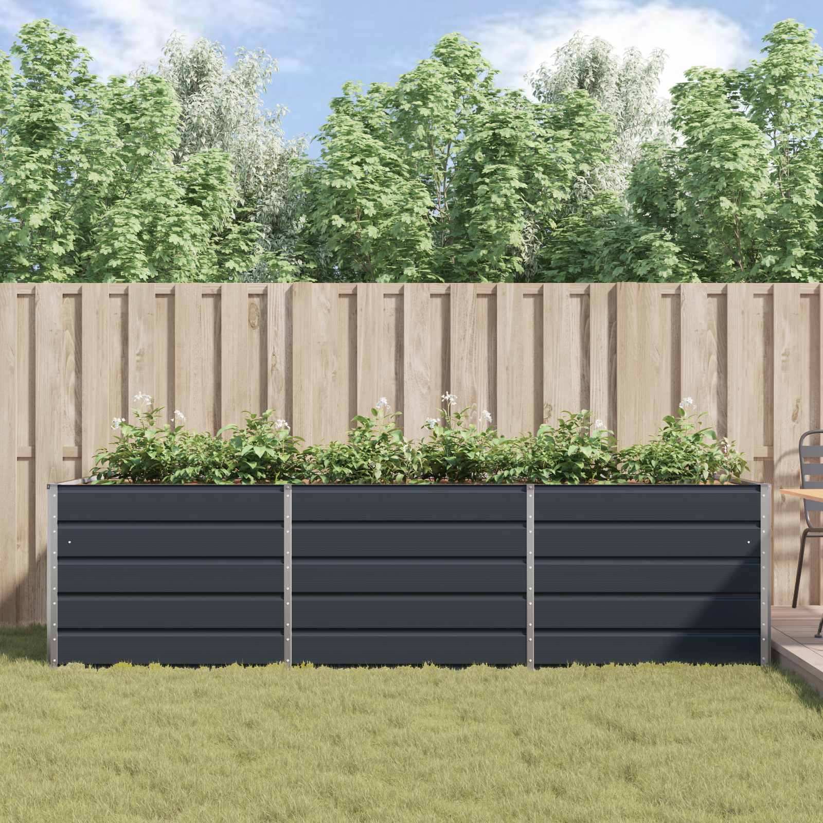 vidaXL Donica Antracyt 290 x 100 x 75 cm Stal Galwanizowana