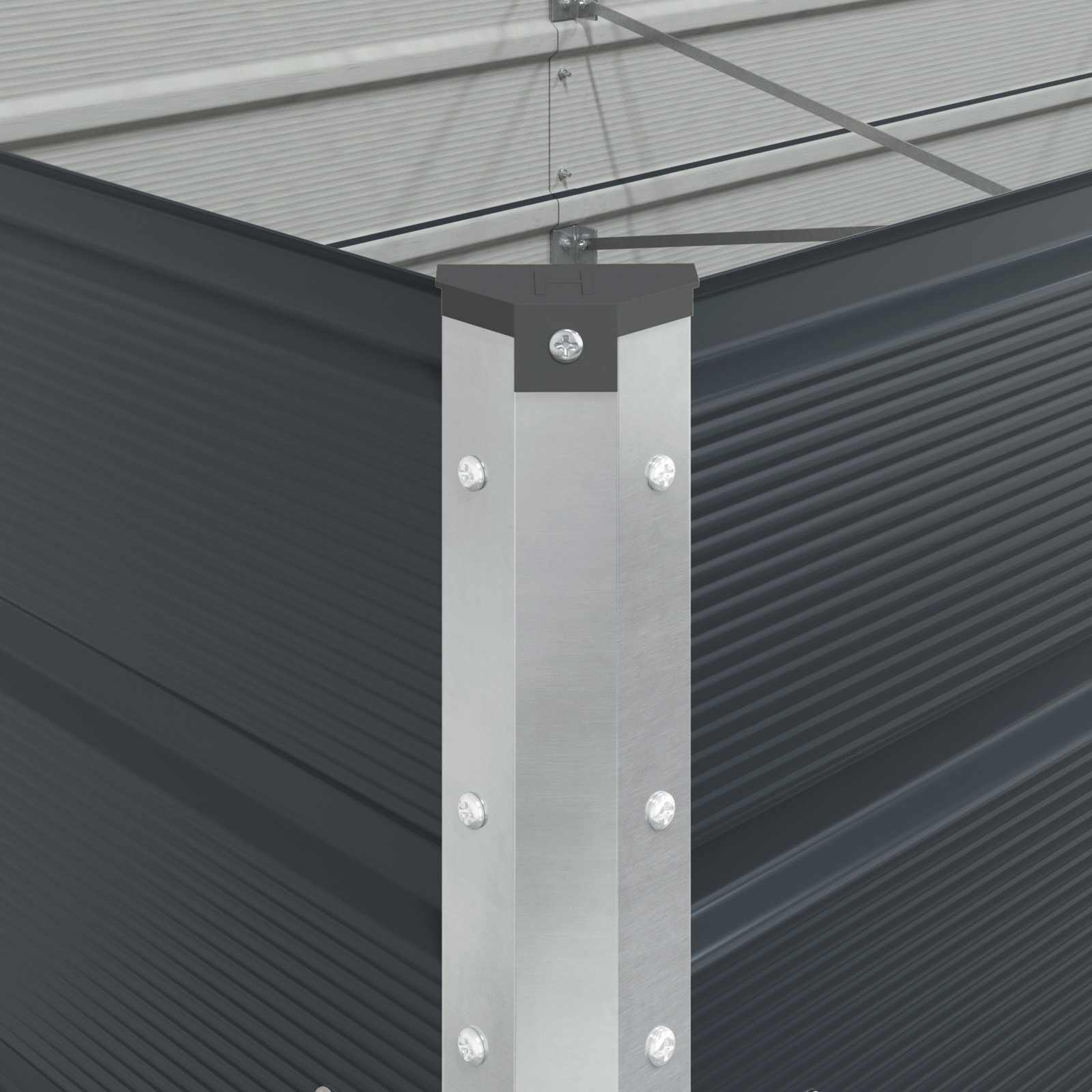 vidaXL Donica Antracyt 385 x 100 x 45 cm Stal Galwanizowana