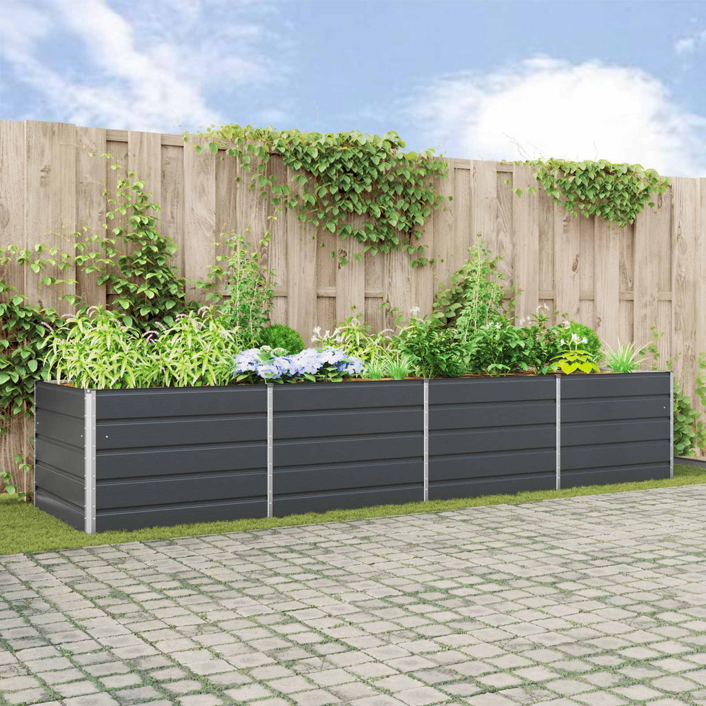 vidaXL Donica Antracyt 385 x 100 x 75 cm Stal Galwanizowana