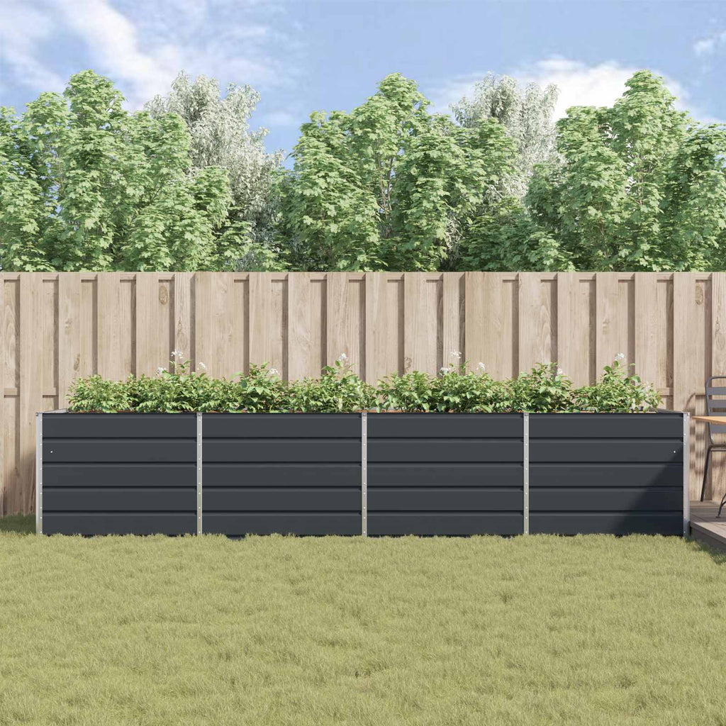 vidaXL Donica Antracyt 385 x 100 x 75 cm Stal Galwanizowana