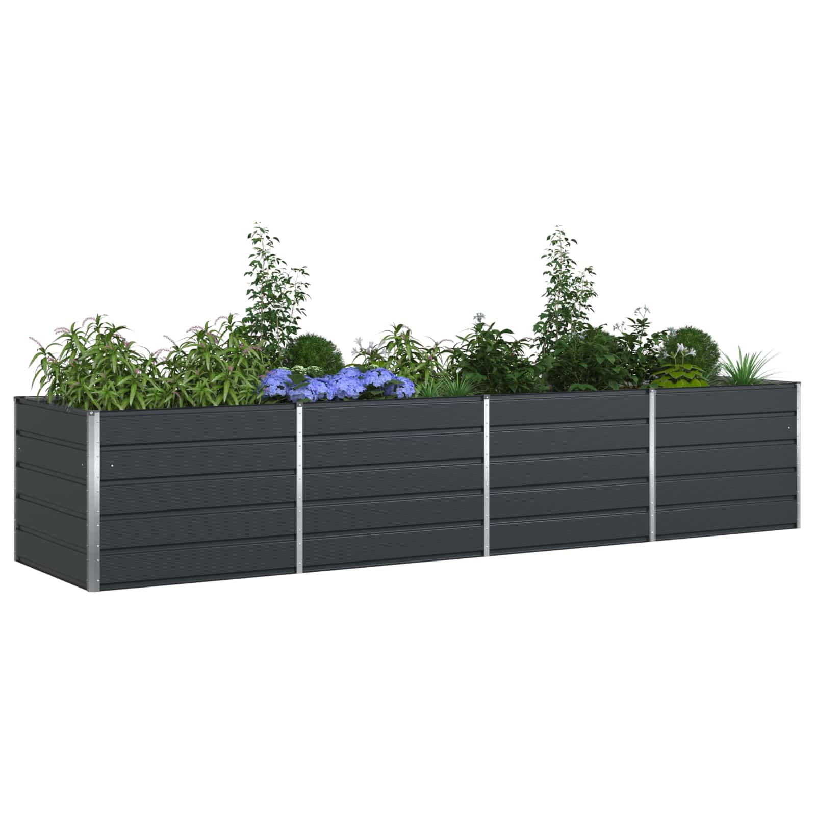 vidaXL Donica Antracyt 385 x 100 x 75 cm Stal Galwanizowana