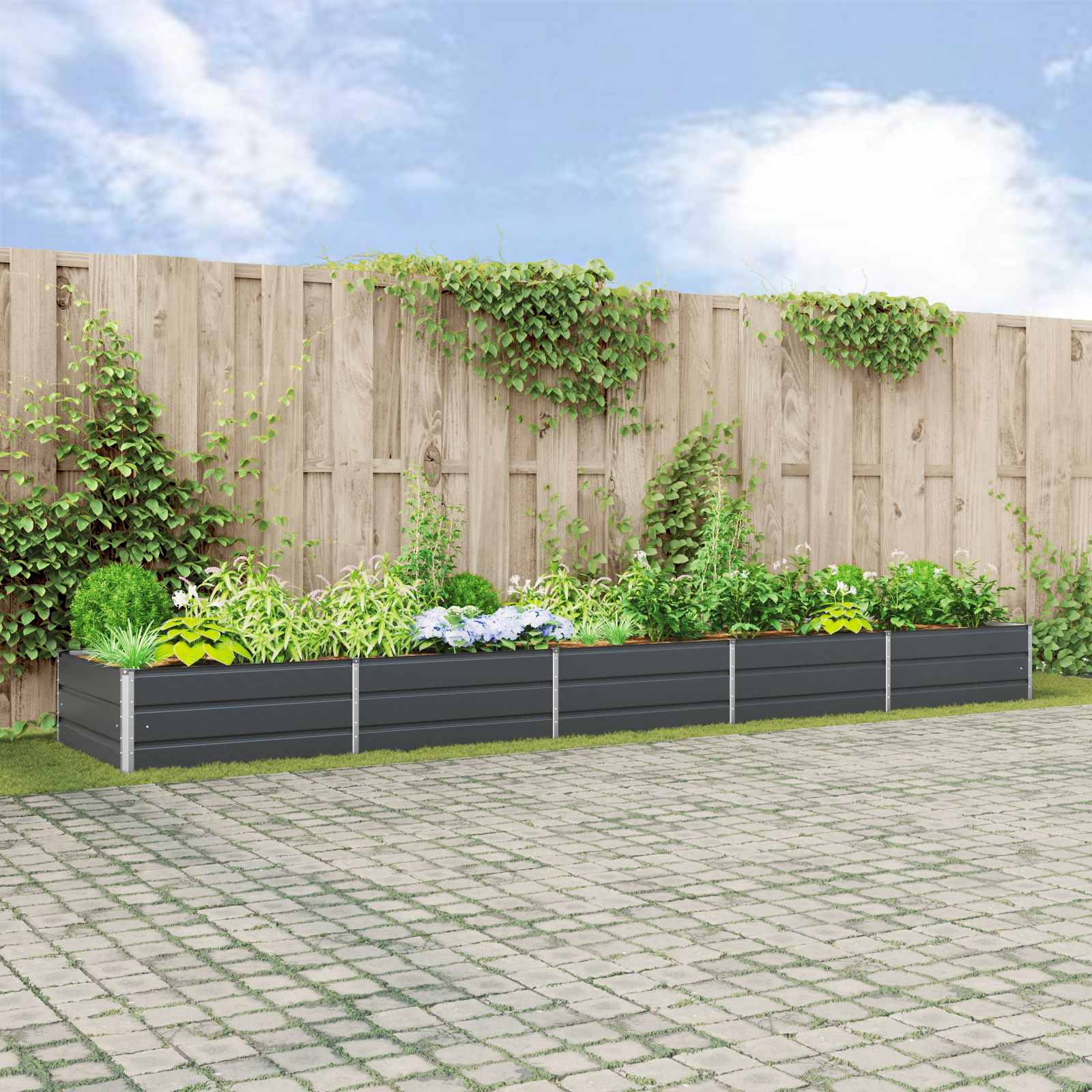 vidaXL Donica Antracyt 480 x 100 x 45 cm Stal Galwanizowana