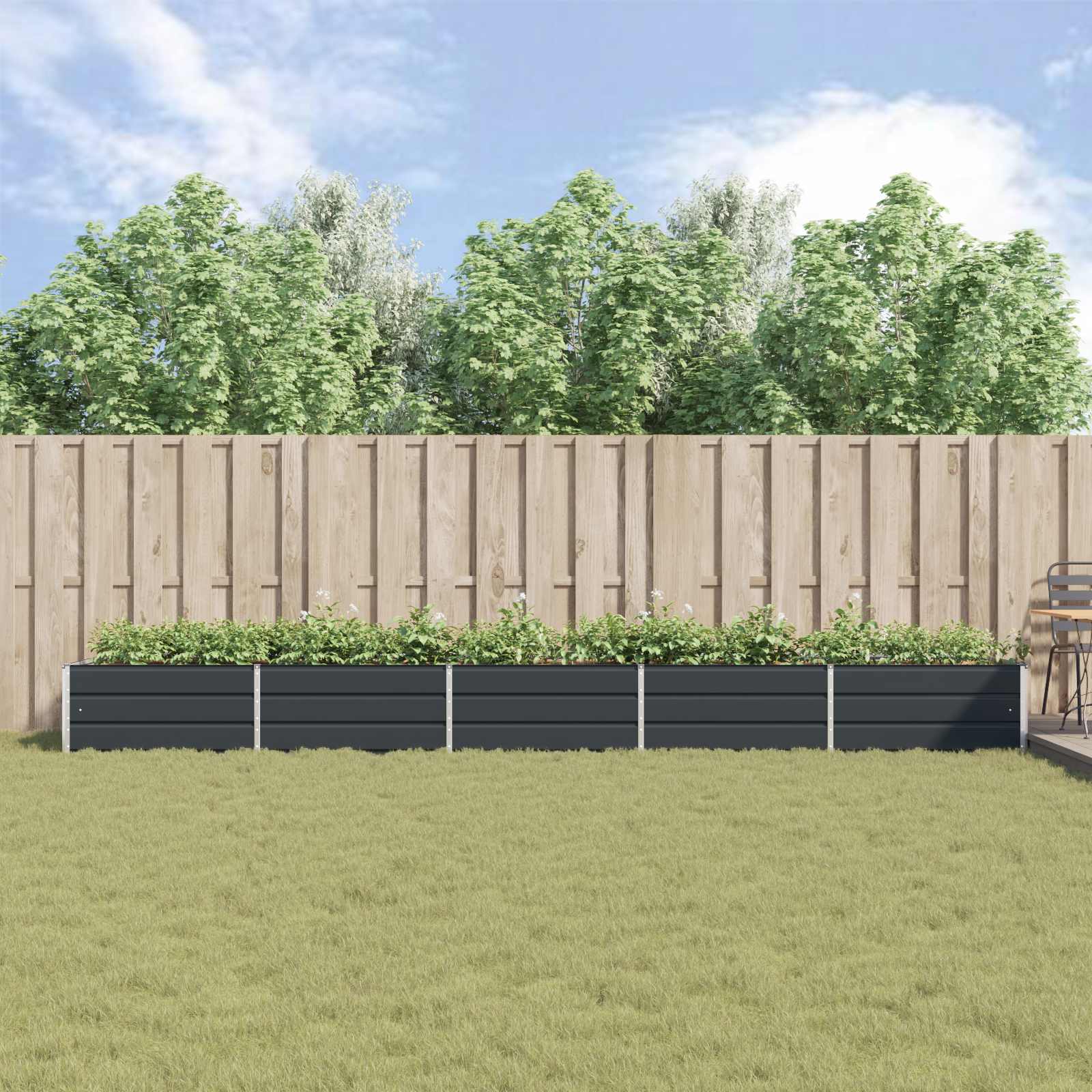 vidaXL Donica Antracyt 480 x 100 x 45 cm Stal Galwanizowana