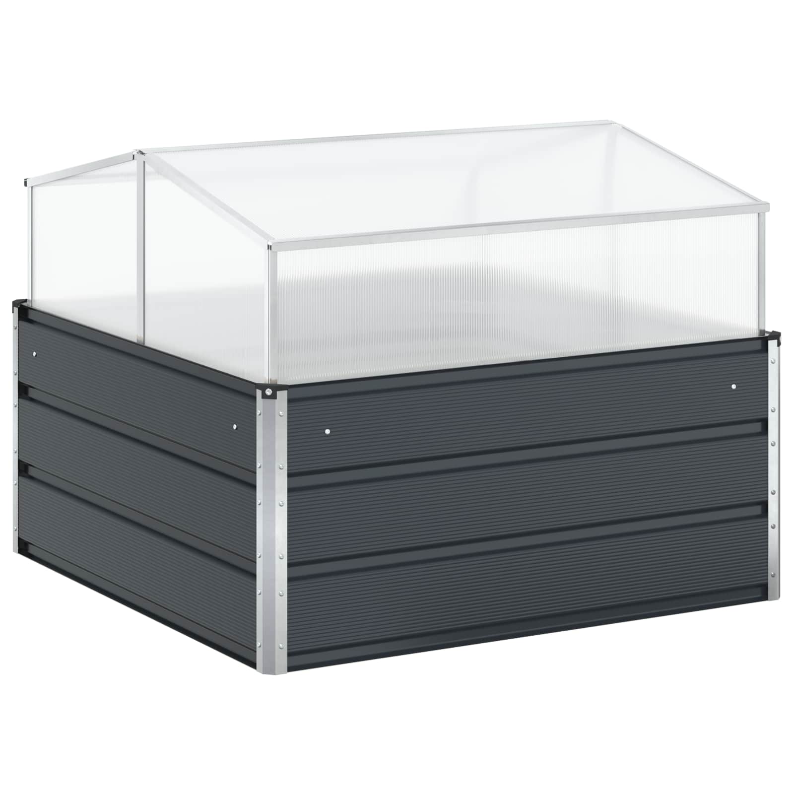 vidaXL Donica Antracyt 100 x 100 x 77 cm Stal Galwanizowana