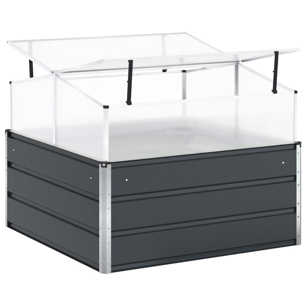 vidaXL Donica Antracyt 100 x 100 x 77 cm Stal Galwanizowana