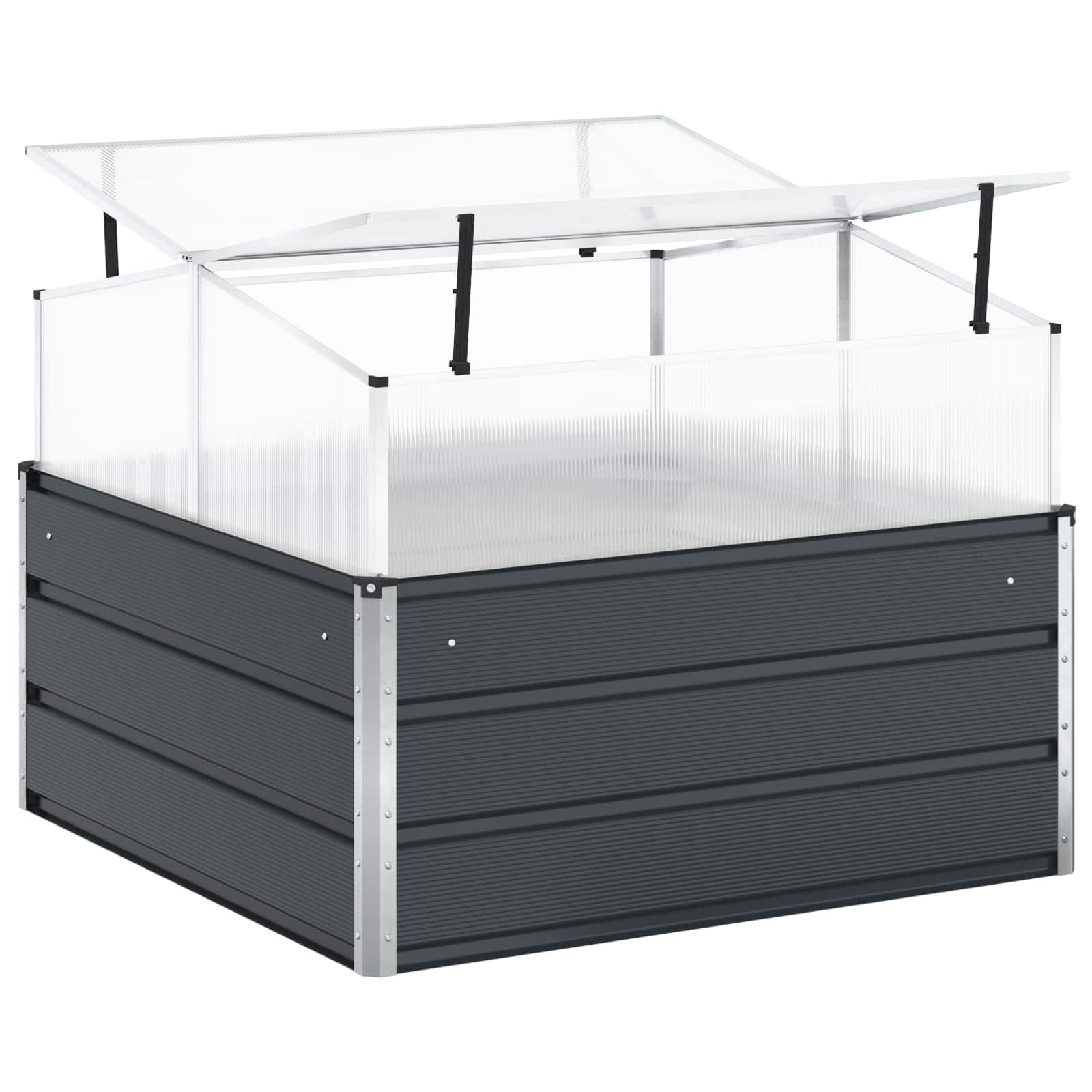 vidaXL Donica Antracyt 100 x 100 x 77 cm Stal Galwanizowana