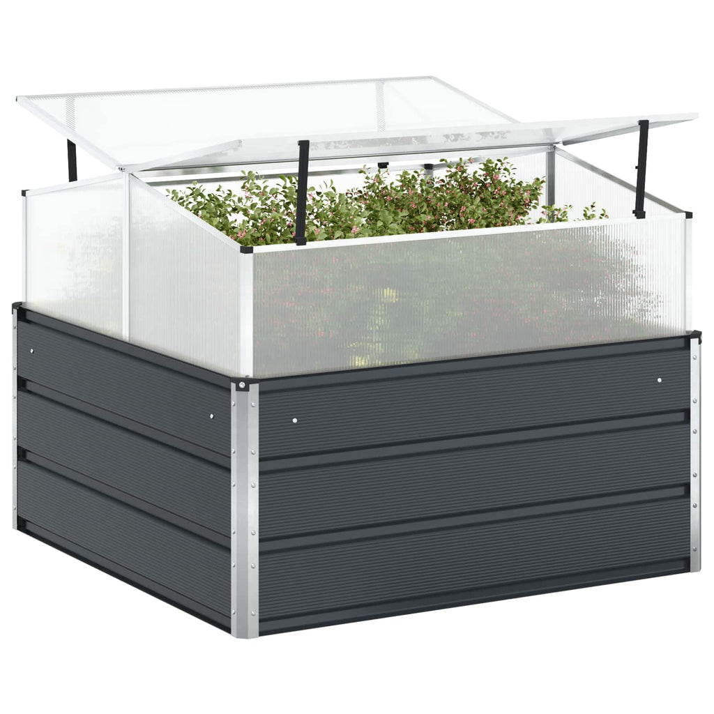 vidaXL Donica Antracyt 100 x 100 x 77 cm Stal Galwanizowana