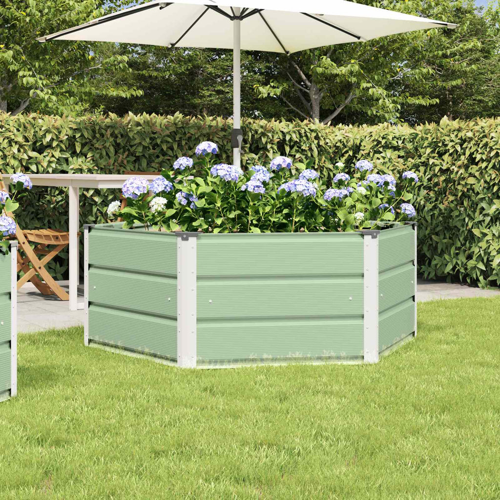 vidaXL Donica Pastelowa zieleń 129 x 129 x 45 cm Stal