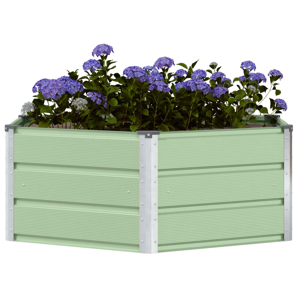 vidaXL Donica Pastelowa zieleń 129 x 129 x 45 cm Stal