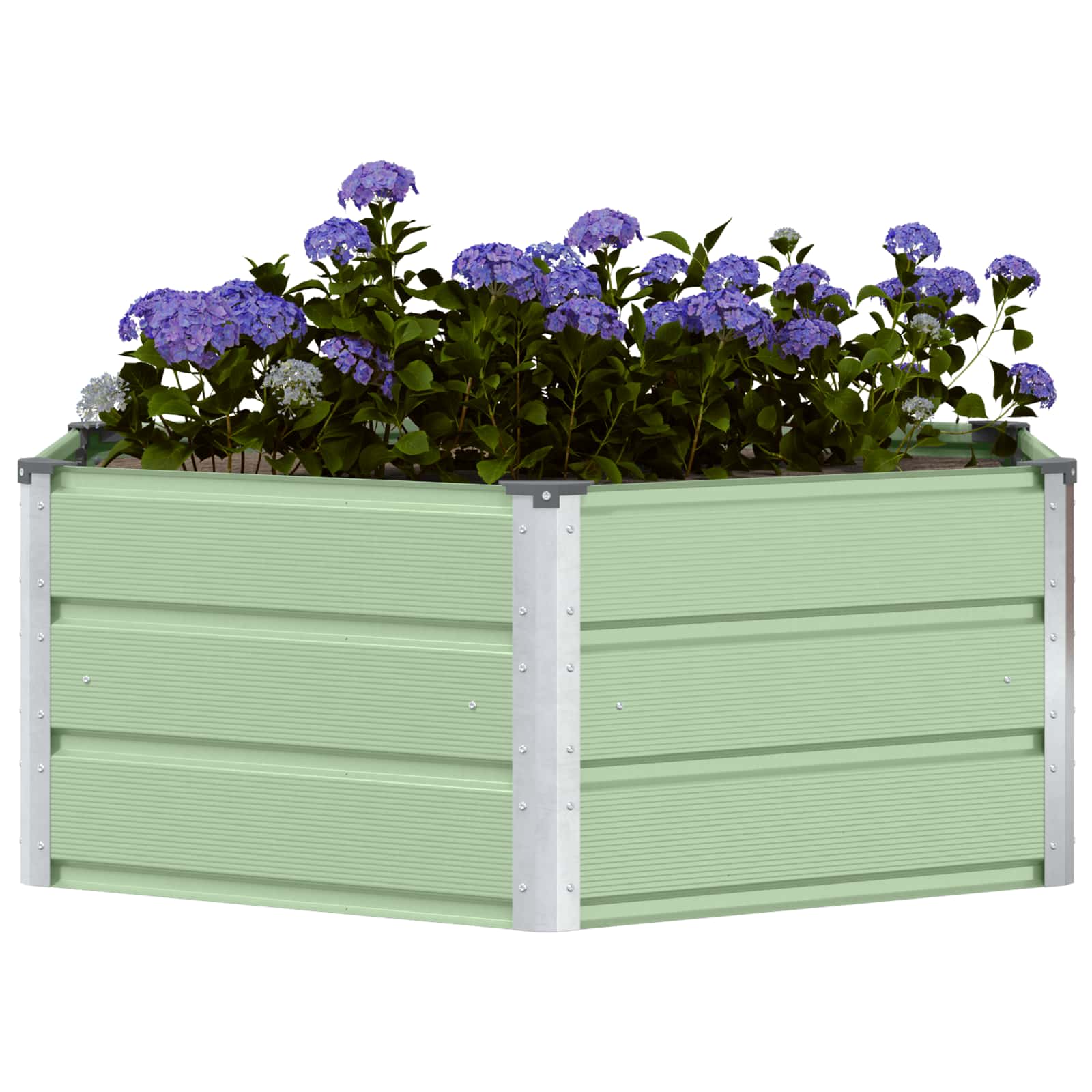 vidaXL Donica Pastelowa zieleń 129 x 129 x 45 cm Stal