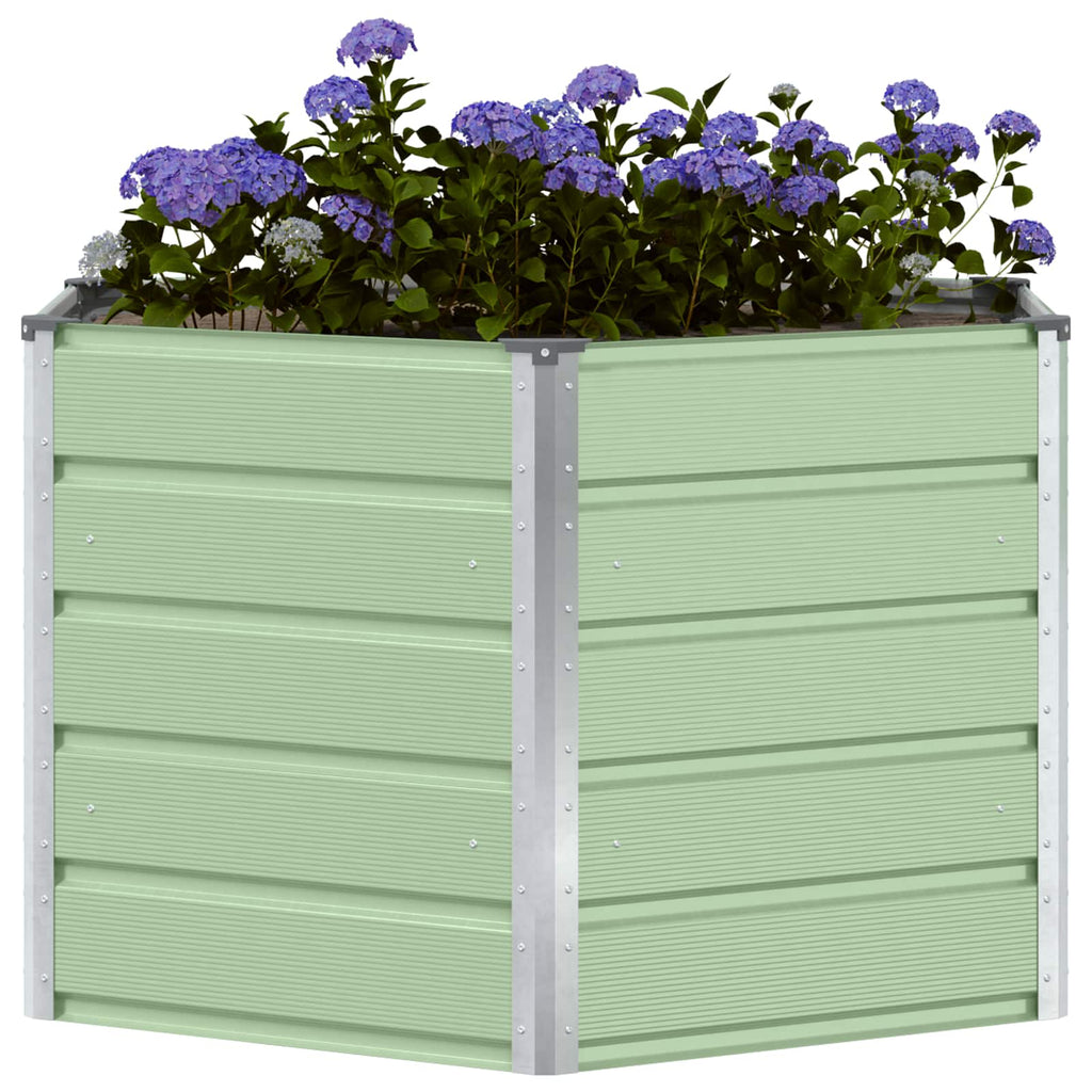 vidaXL Donica Pastelowa zieleń 129 x 129 x 75 cm Stal