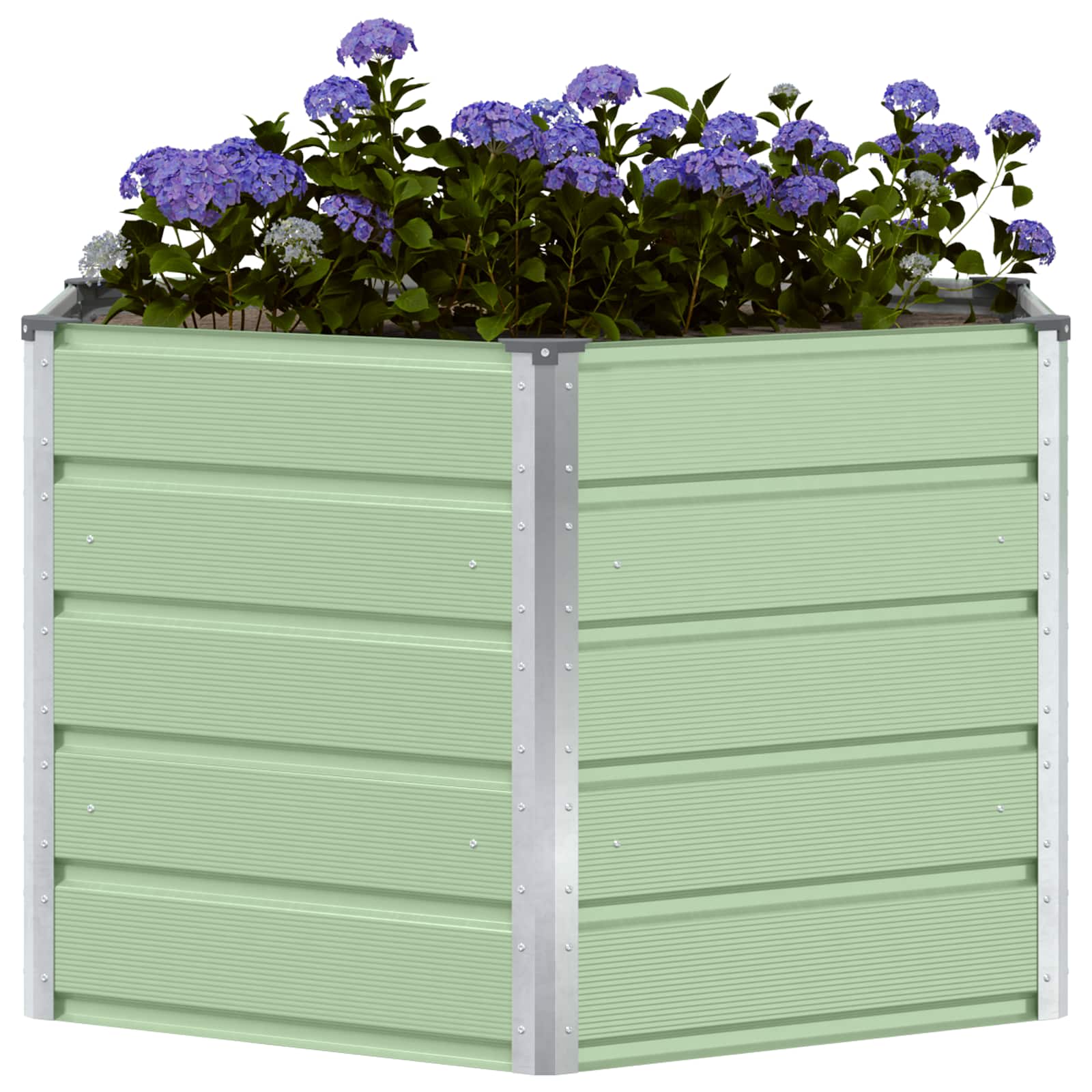 vidaXL Donica Pastelowa zieleń 129 x 129 x 75 cm Stal