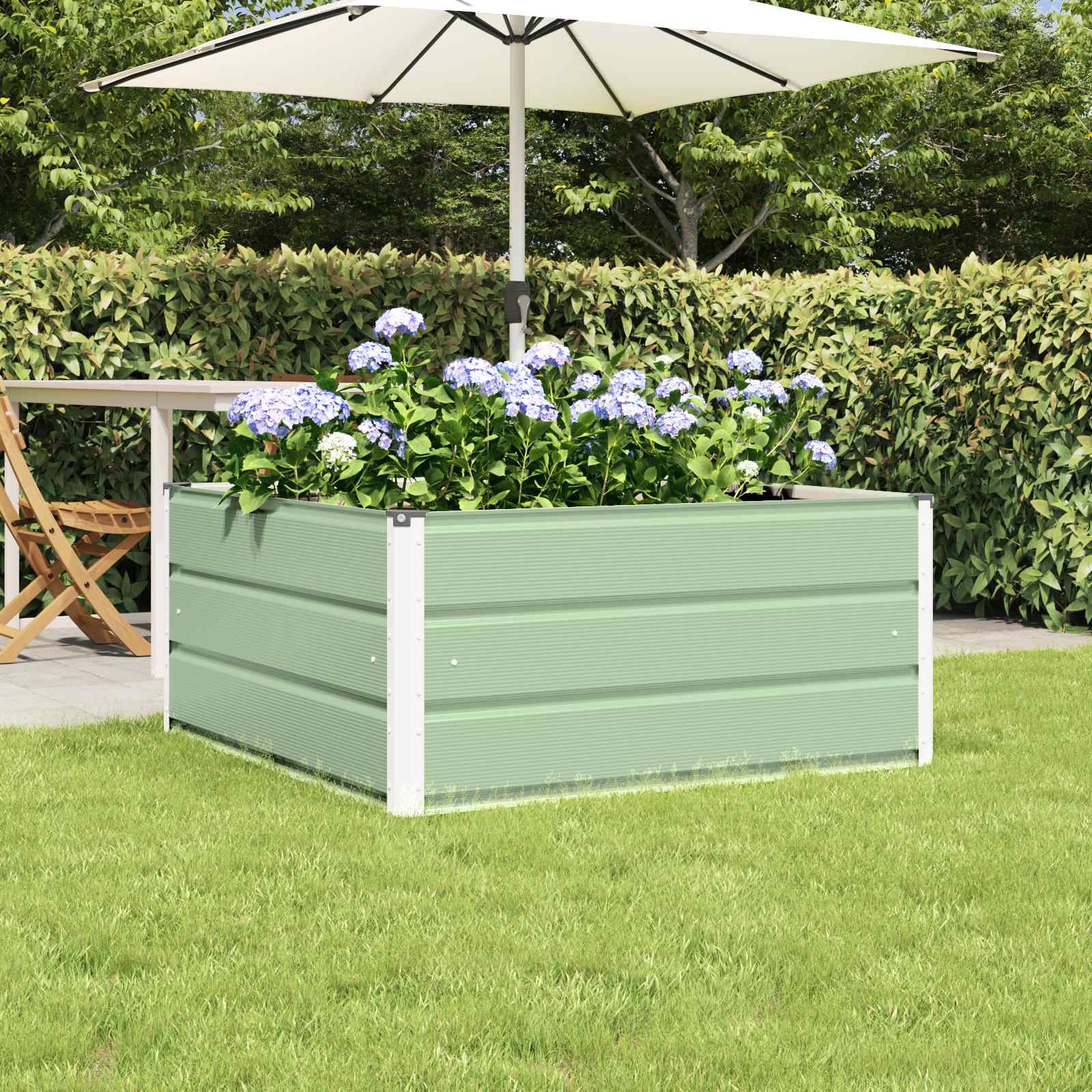 vidaXL Donica Pastelowa zieleń 100 x 100 x 45 cm Stal