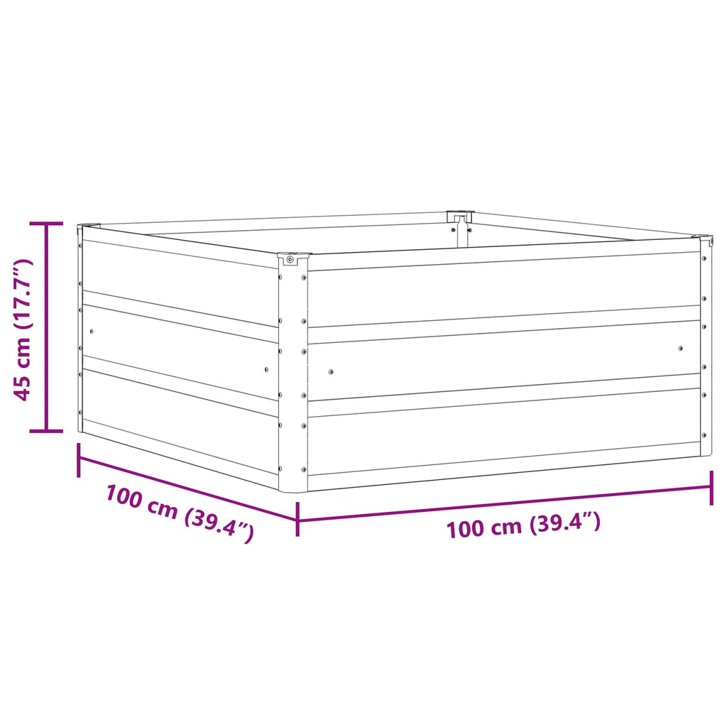 vidaXL Donica Pastelowa zieleń 100 x 100 x 45 cm Stal