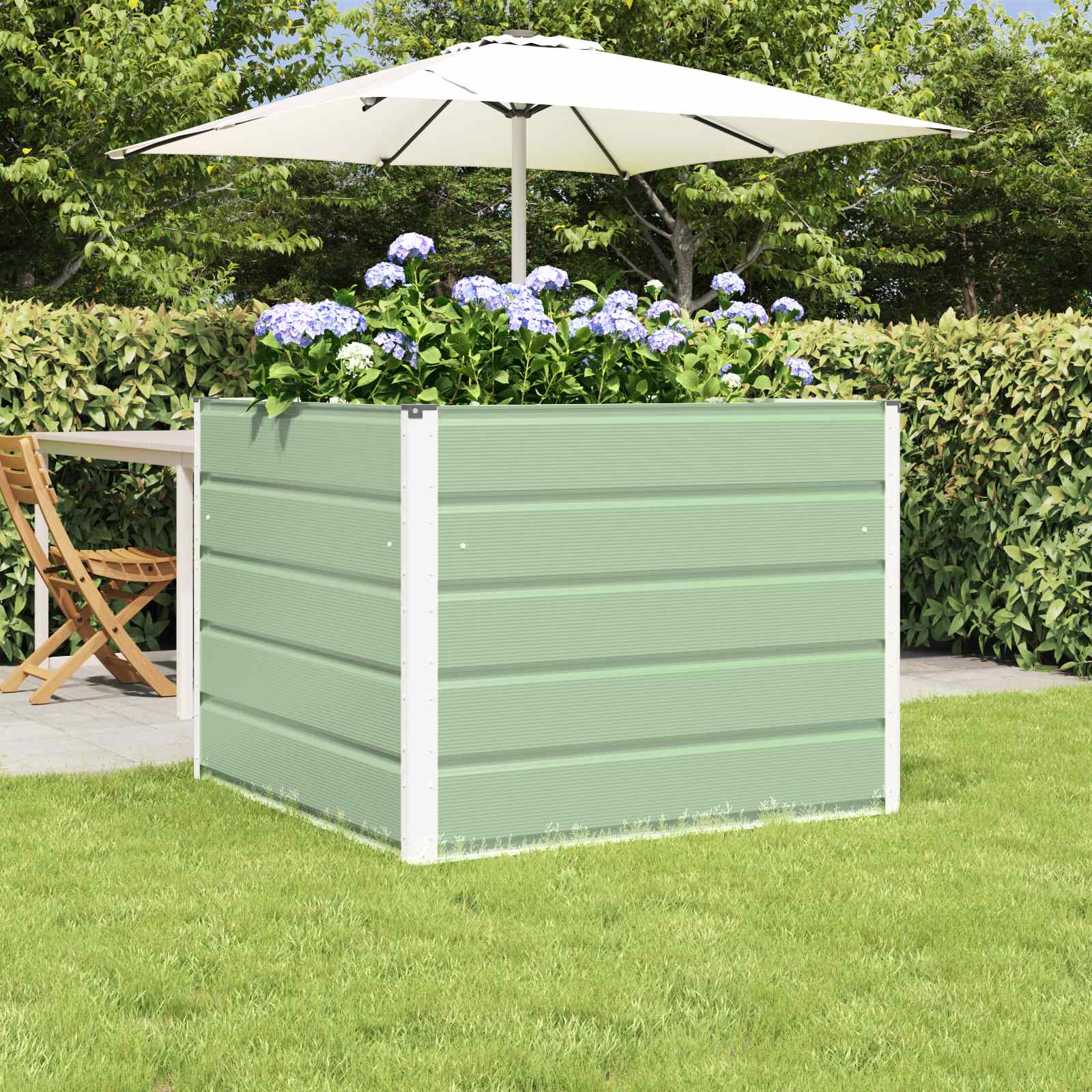 vidaXL Donica Pastelowa zieleń 100 x 100 x 75 cm Stal