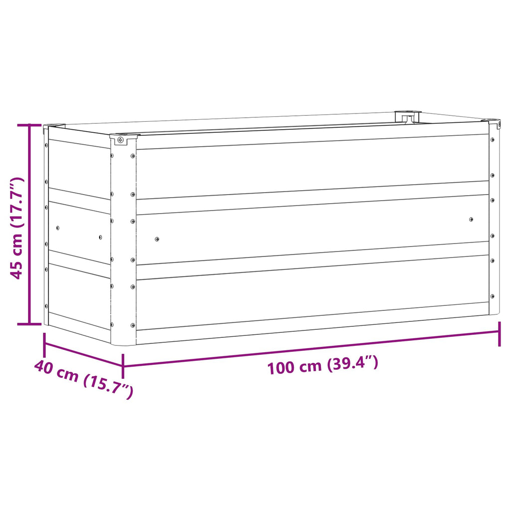 vidaXL Donica Zielony 100 x 40 x 45 cm Stal
