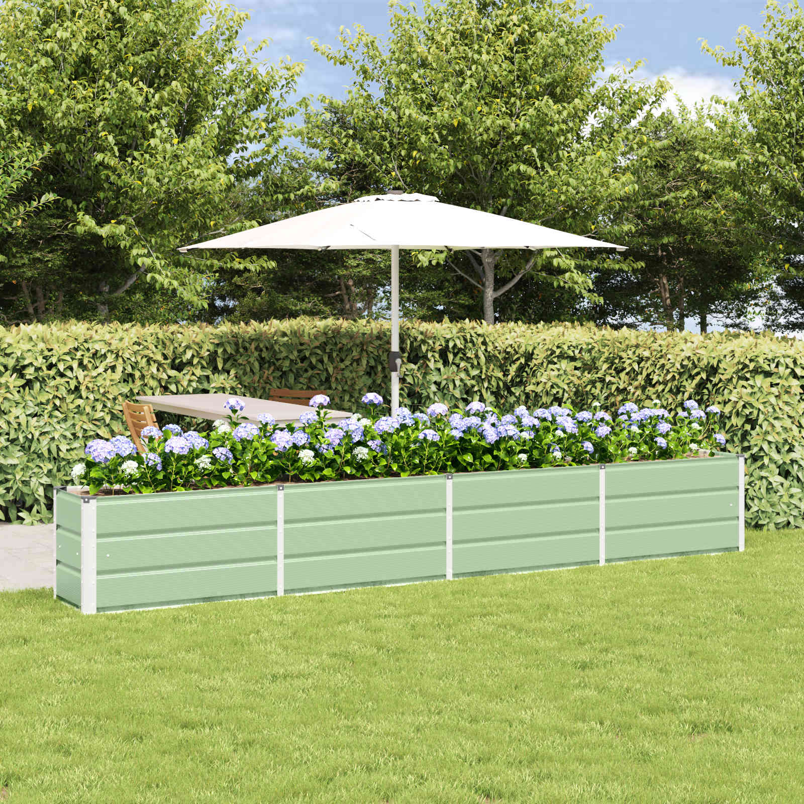vidaXL Donica Zielony 320 x 40 x 45 cm Stal