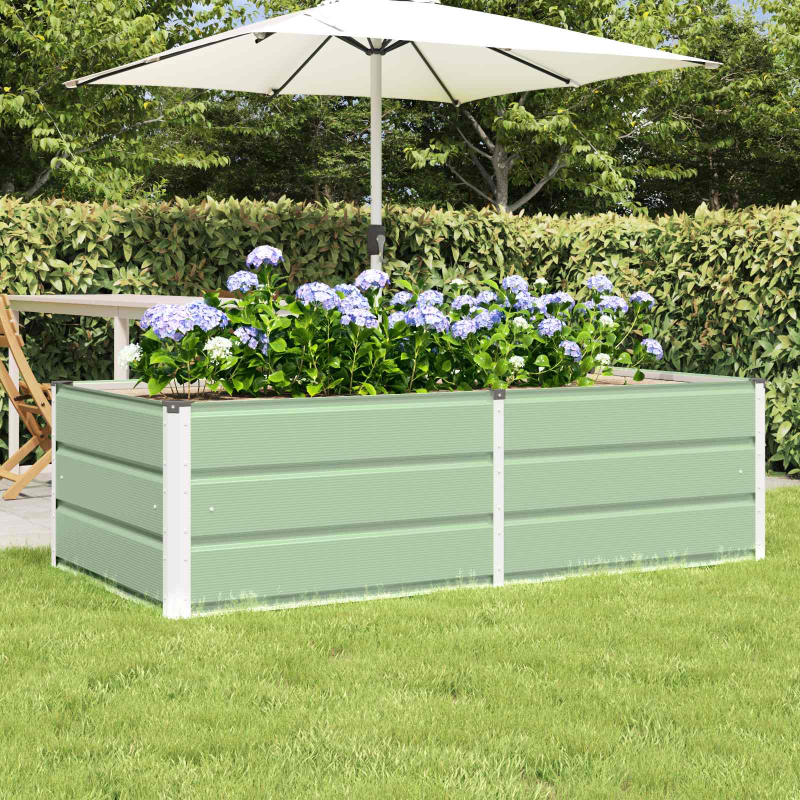 vidaXL Donica Zielony 160 x 80 x 45 cm Stal