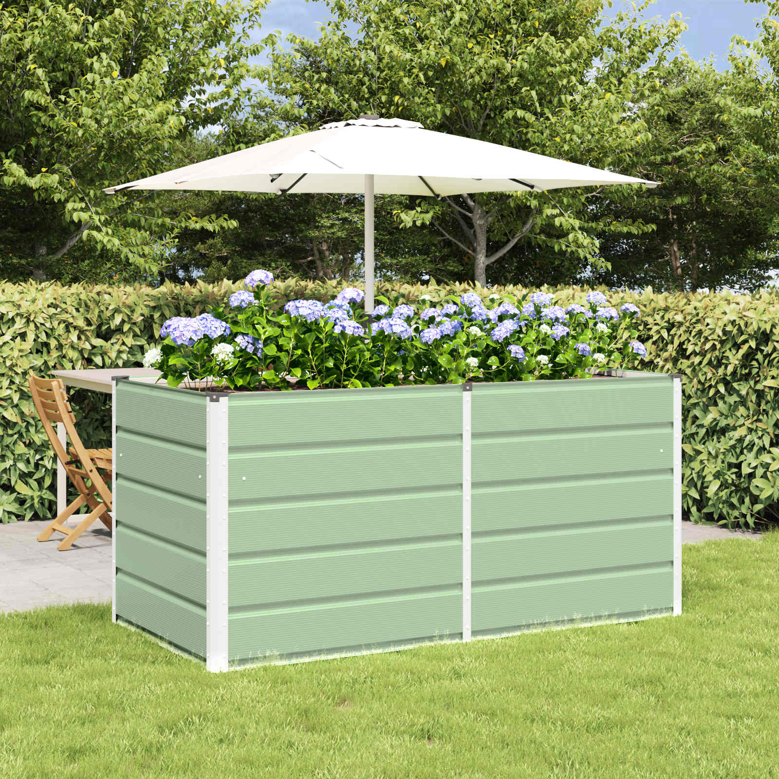 vidaXL Donica Zielony 160 x 80 x 75 cm Stal