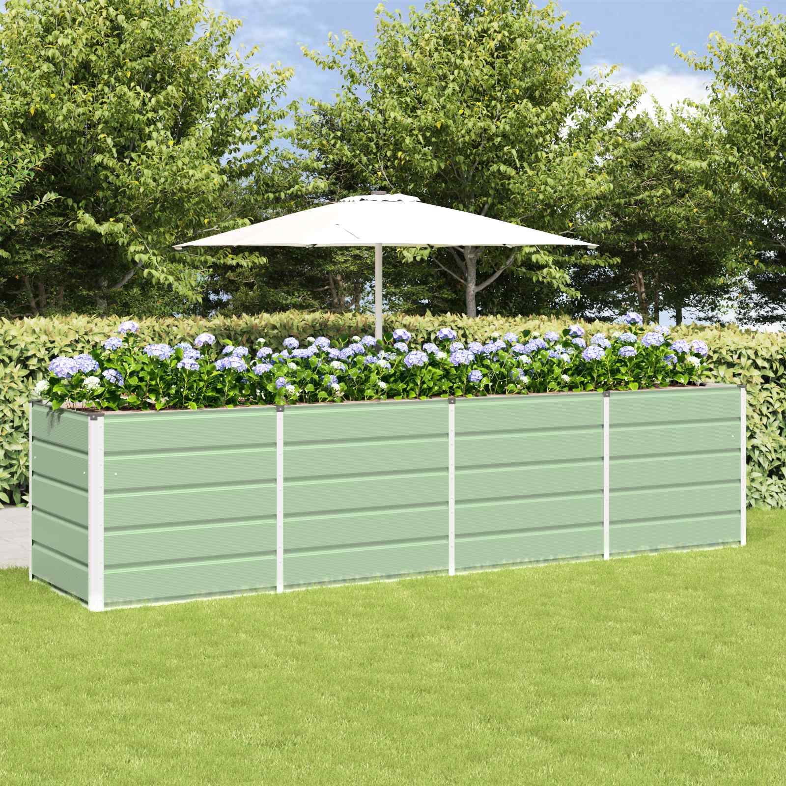 vidaXL Donica Zielony 320 x 80 x 75 cm Stal