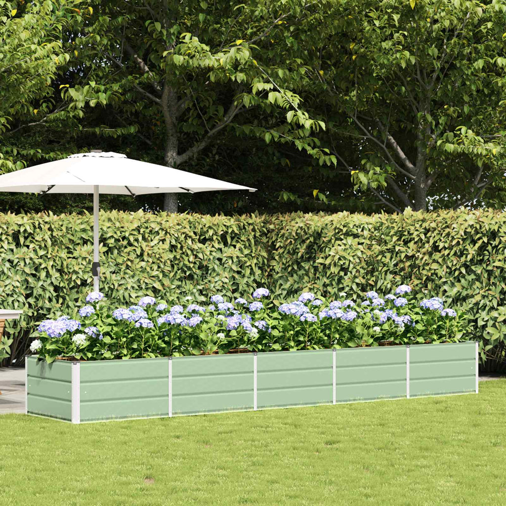 vidaXL Donica Zielony 400 x 80 x 45 cm Stal