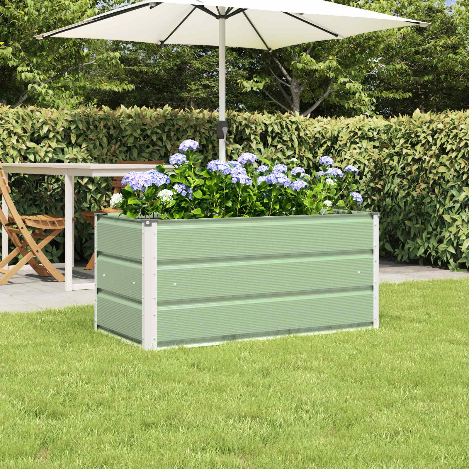 vidaXL Donica Pastelowa Zieleń 100 x 50 x 45 cm Stal Galwanizowana