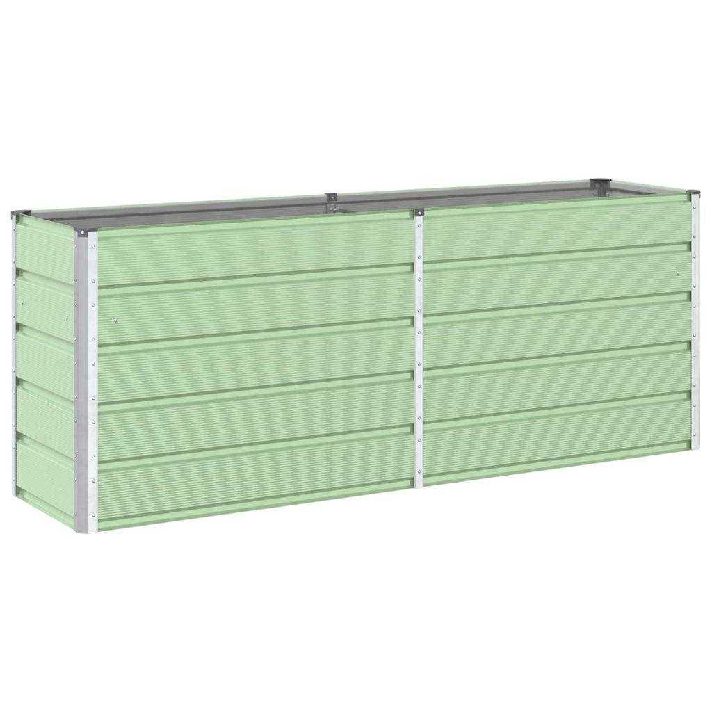 vidaXL Donica Pastelowa Zieleń 195 x 50 x 77 cm Stal Galwanizowana