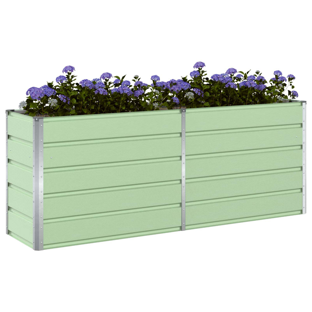 vidaXL Donica Pastelowa Zieleń 195 x 50 x 77 cm Stal Galwanizowana