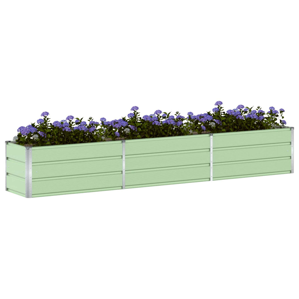 vidaXL Donica Pastelowa Zieleń 290 x 50 x 45 cm Stal Galwanizowana