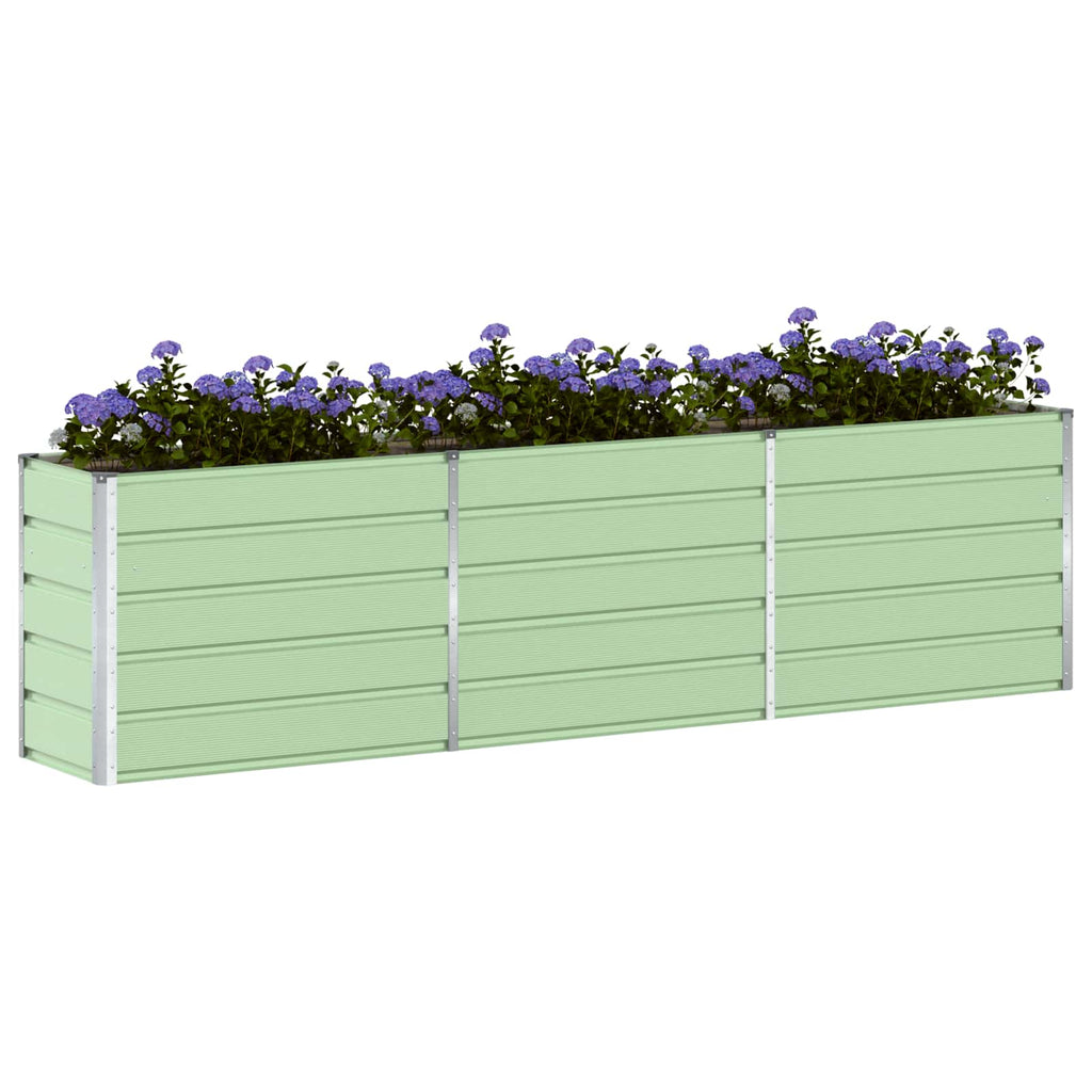 vidaXL Donica Pastelowa Zieleń 290 x 90 x 77 cm Stal Galwanizowana