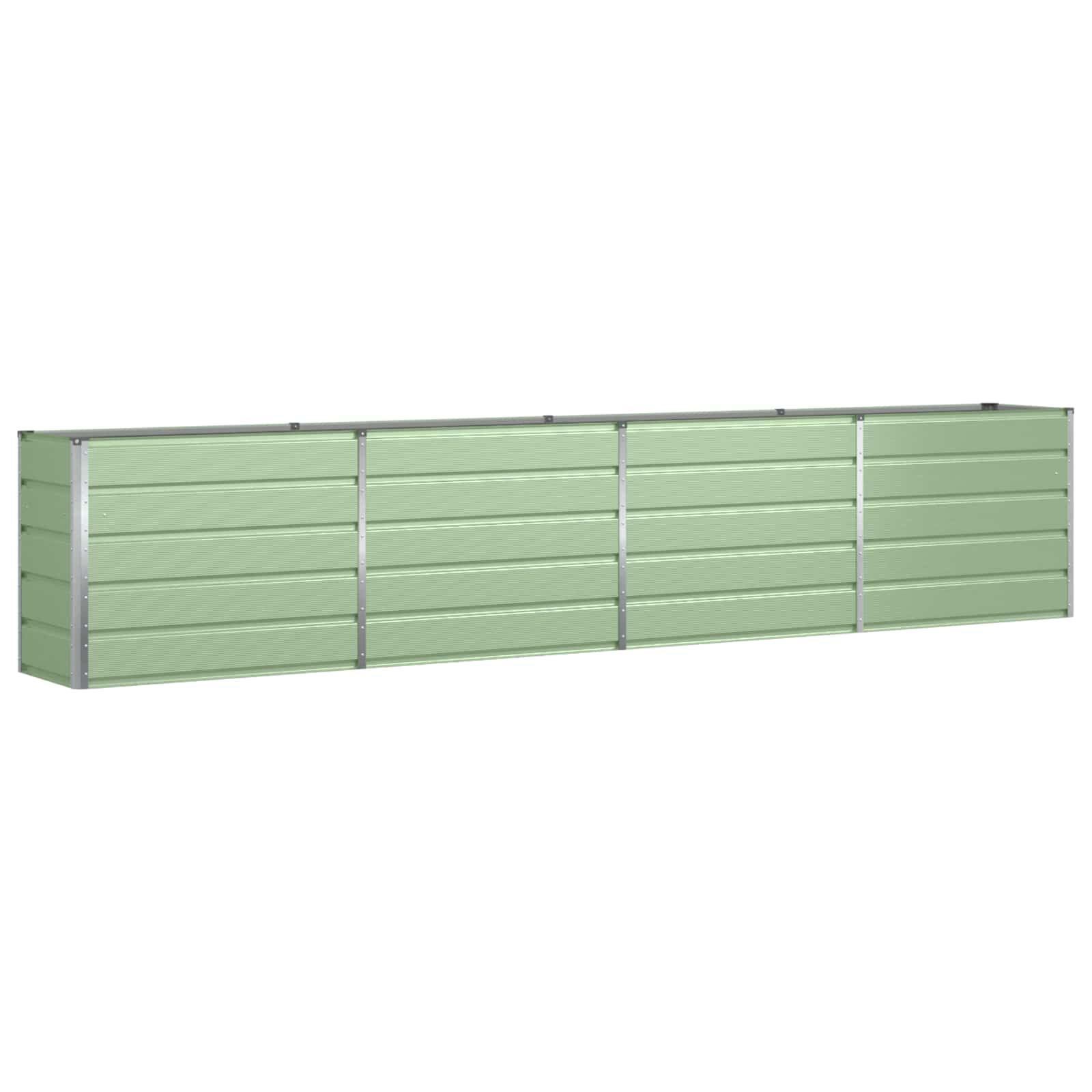vidaXL Donica Pastelowa Zieleń 385 x 50 x 77 cm Stal Galwanizowana